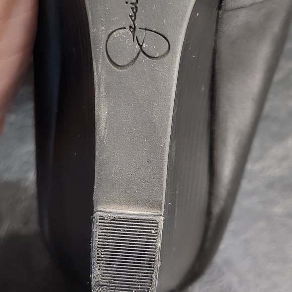 Jessica Simpson Sampson Wedge Pumps Black Smooth 8 1/2 M - Picture 9 of 10